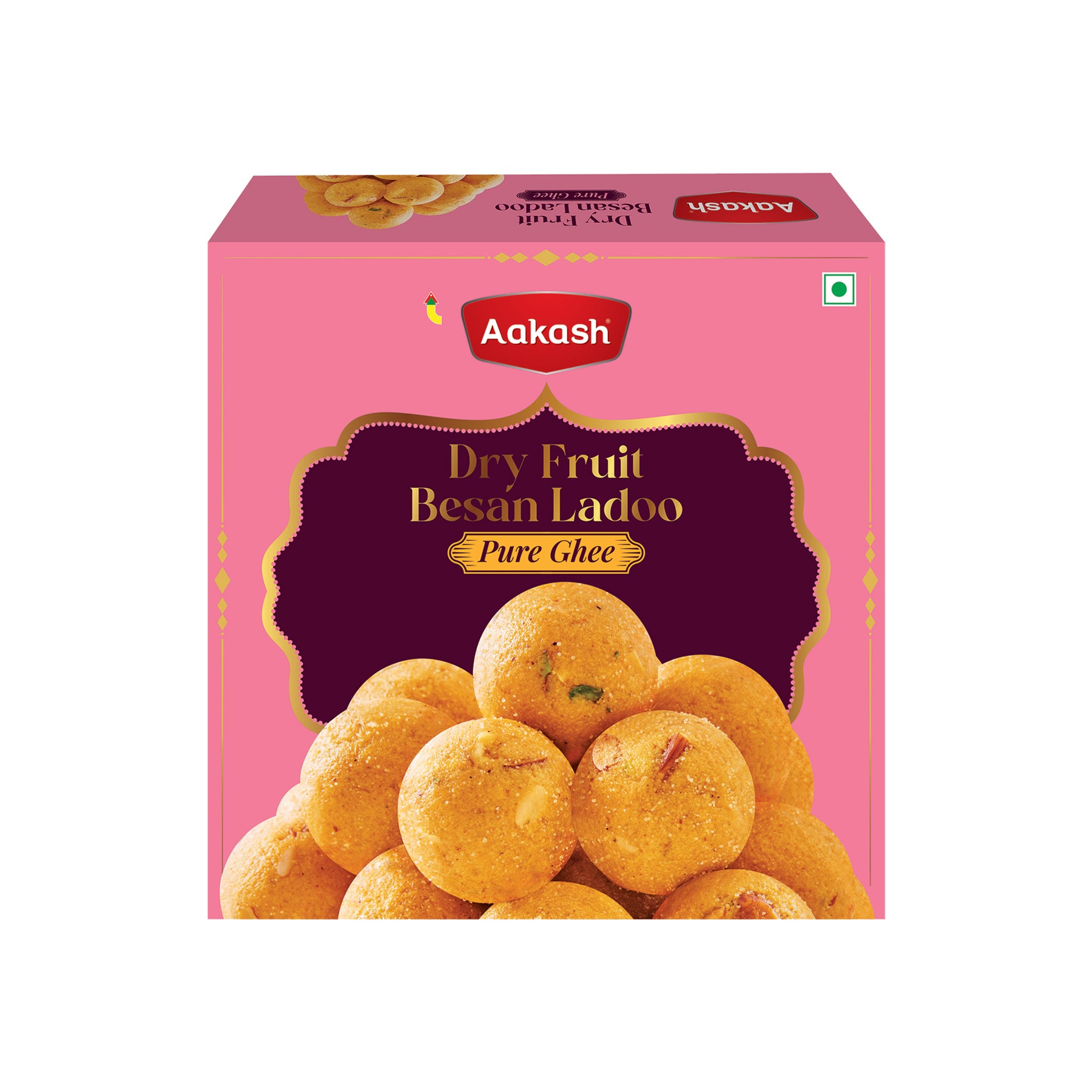 菓子 3-7553 Dry-Fruit-Besan-Ladoo-Front.