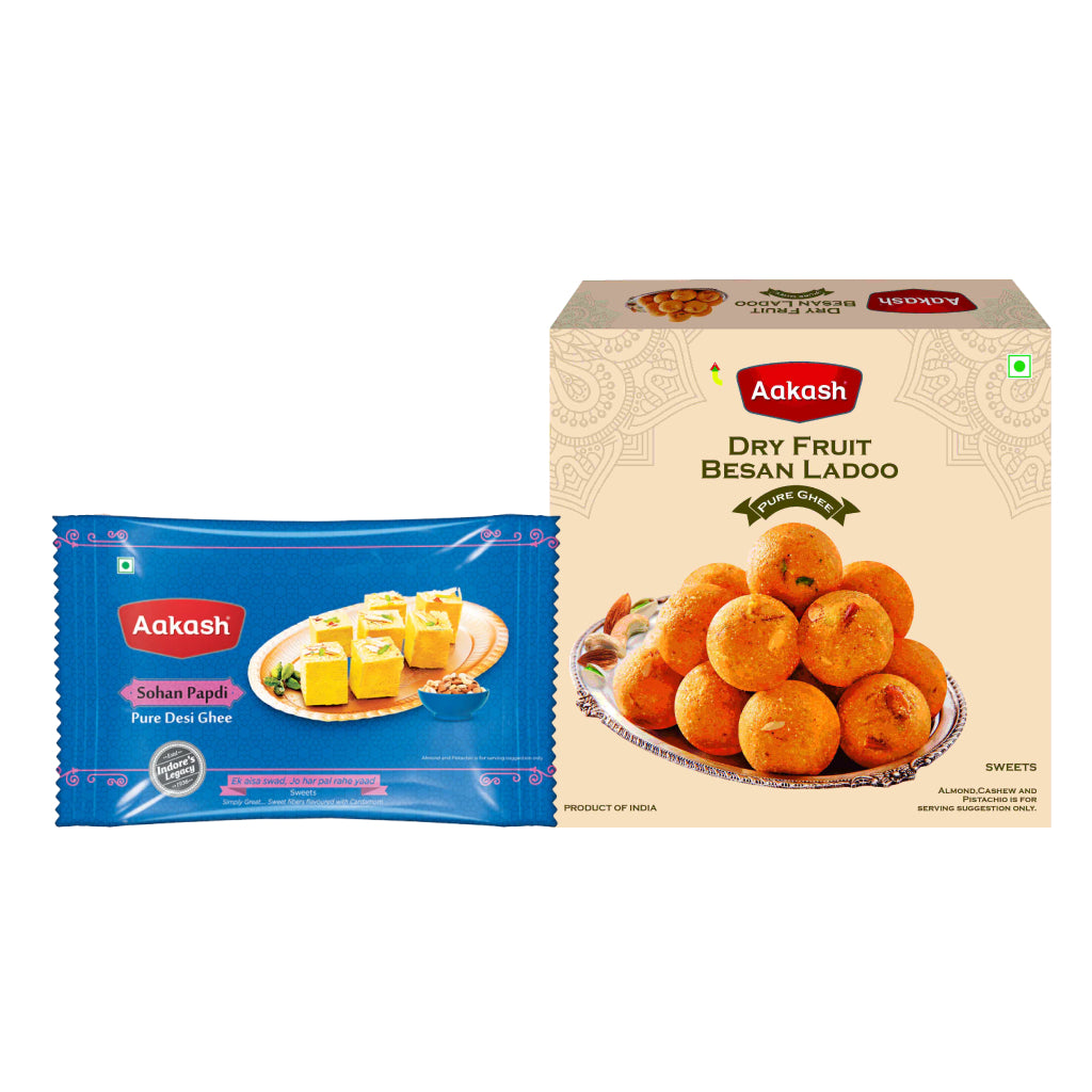Sohan Papdi (Desi Ghee) & Dry Fruit Besan ladoo Combo